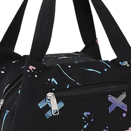 Letter Print Lunch Bag Waterproof Lunch Tote Reusable Lunch Carrier Box Bag for Women Men Commuting Camping Picnic
