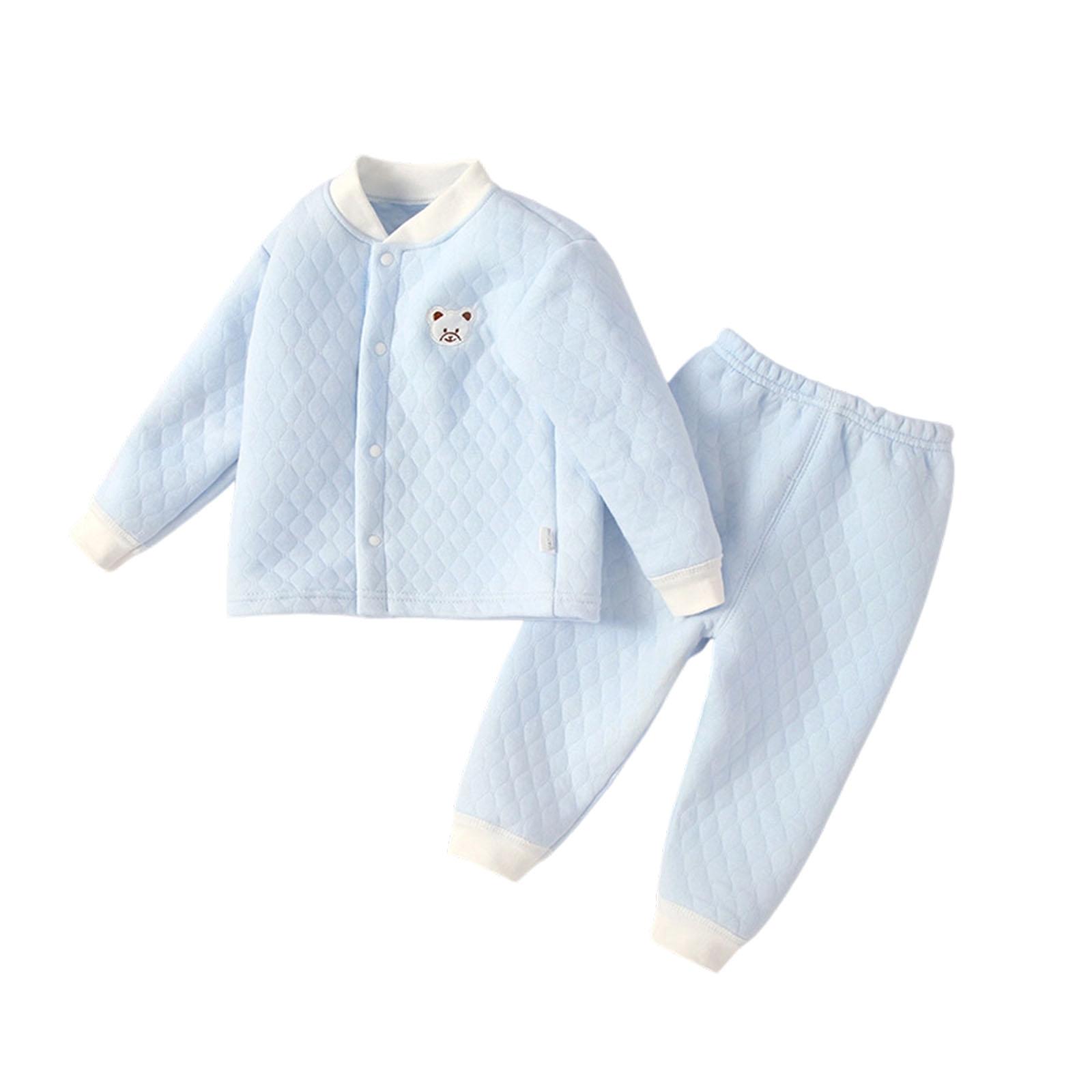 

Children s Fleece-Lined Thermal Underwear Set, Seamless Clothes, Suitable For Medium And Large Children 73 синий
