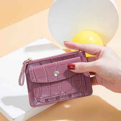 Women Wallets Zipper PU Leather Coin Purse Mini Key Chain Small Wallet Multi-card Bit Card Holder Card Holder