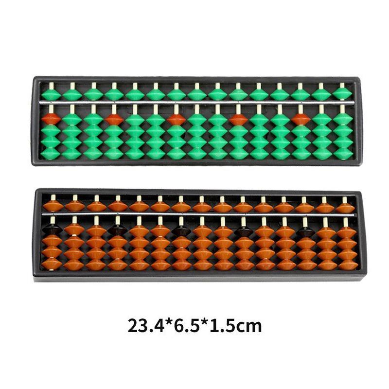1PC 15 Digits Column Abacus Arithmetic Soroban Calculating Counting Math Learning Tool For Children Portable Chinese