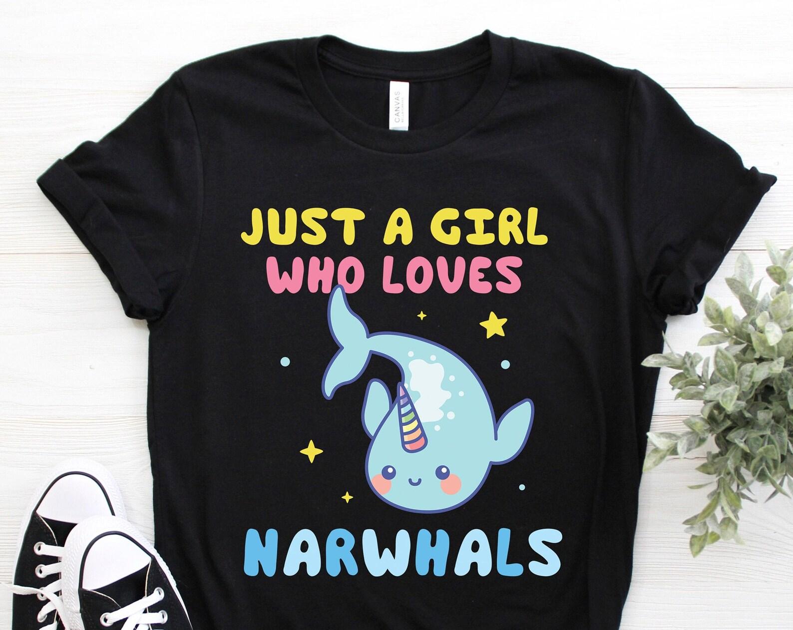 Narwhal T-Shirt, Narwhal Gift, Narwhal TShirt, Unicorn Tee, Whale, Cute Narwhal, Narwhal Lover, Kids Girls Birthday Party, Save The Narwhals 110