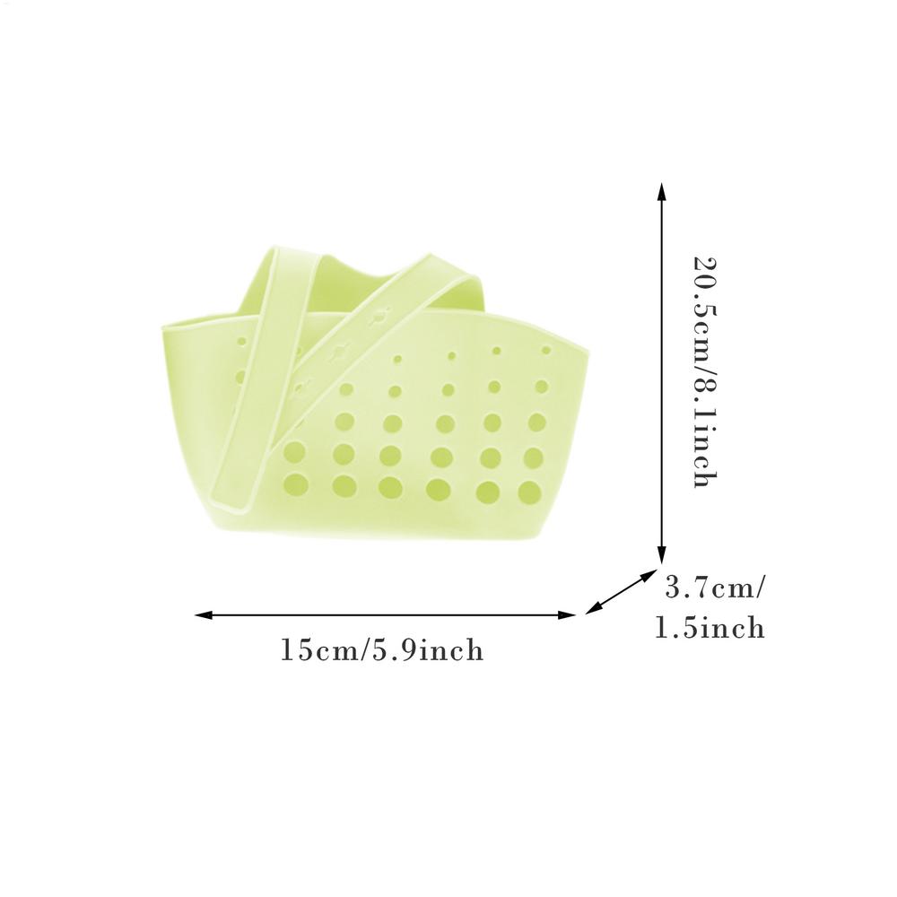 

New Kitchen Sink Hollow Drainage Hanging Basket Silicone Brush Sponge Hanging Bag Sundries Faucet Drainer Dish Cloth Hanger зелёный