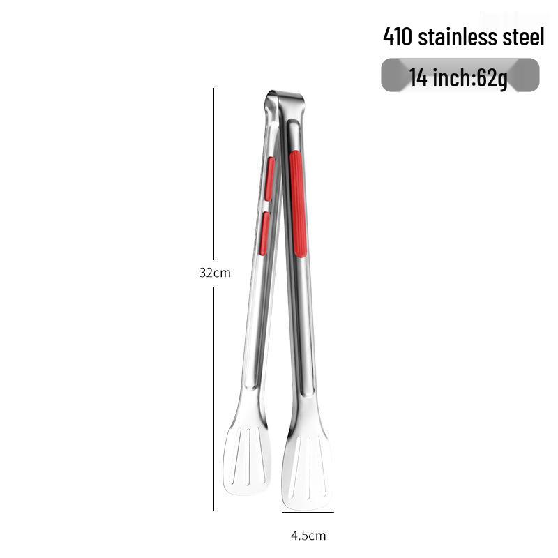 304 Stainless Steel Korean BBQ Tongs - Bread & Steak Buffet Tongs for Outdoor Cooking