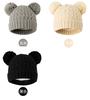 3pc3-12Y Children's Hat, Scarf and Glove Set, Children's Thickened Winter Hat with Snowflake Color Pattern Knitted Cap