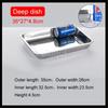 Rectangular Commercial and Household Square Plate Steamed Fish Dish Serving Plate Barbecue Plate Plates Set Stainless Steel Tray