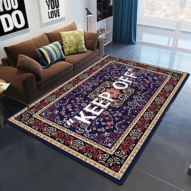 Keep Off Pattern Dekorativer quadratischer Teppich Modernes Haus Wohnzimmer Boden Matte Schlafzimmer Teppich Kunst Poster Matte Fans Geschenk Alfombra