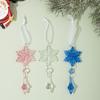 4pcs Colorful Snowflake Icicle Pendants Xmas Tree Ice Hanging Ornament  Merry Christmas Decoration