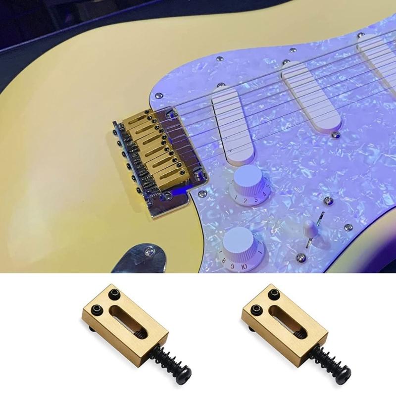 10.5mm Electric Guitar Set Tremolo Bridge Saddle Brass Flat Top Guitar Bridge Saddles with Wrench Electric Guitar Parts
