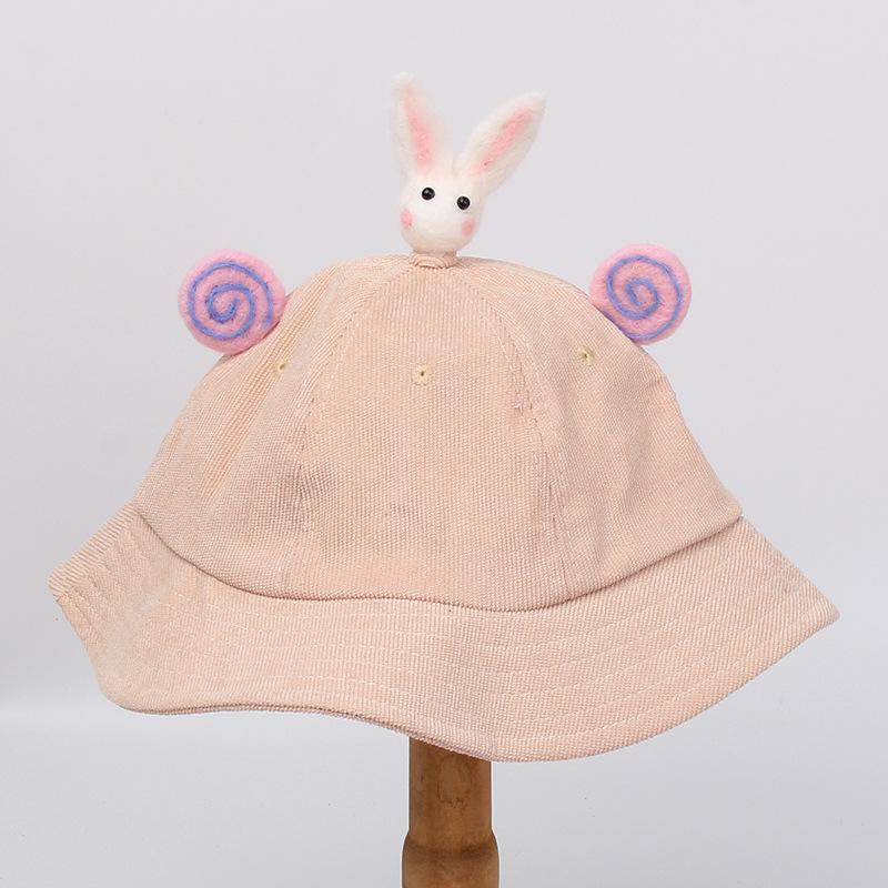 Baby bucket hat parent-child sunscreen bean tooth rabbit small yellow hat kawaii children sunscreen