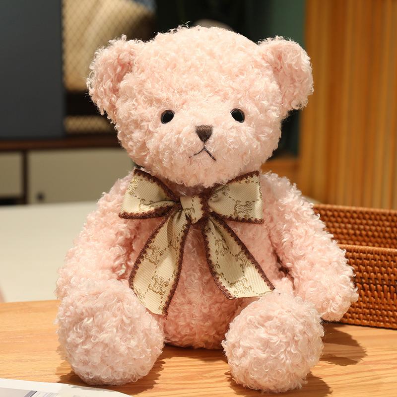 

6 цветов мультфильм красочный бант медведь игрушки мягкая подушка мягкие куклы домашний декор подарки на день рождения подруга 33cm