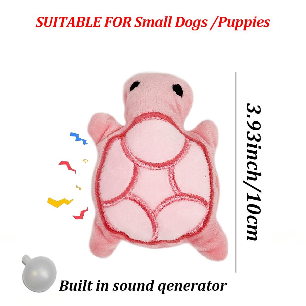 Mini pelúcia de cachorro tartaruga fofa, brinquedo de cachorro que faz barulho para morder, macio e seguro, bom para a saúde bucal, adequado para filhotes