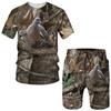 Camo Hunting Animal Tracksuit Camouflage 3D Print Men Fashion Short Sleeve T-Shirts Shorts Sets Streetwear Sportswear Kids Suits