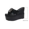 Maogu Beach Slides Sandals Woman Summer 2024 Women's Flip Flops Crystal Platform Wedge Slippers Women Ladies Shoes High Heels 39