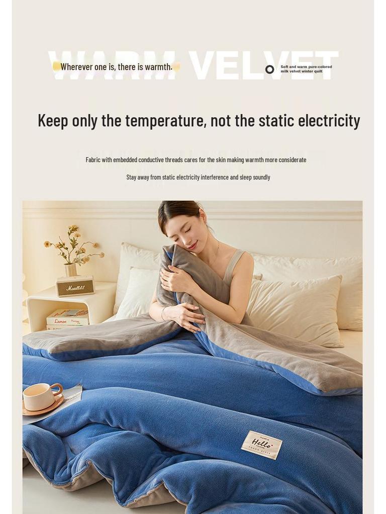 Edredón de Forro Polar de Doble Cara de Terciopelo de Leche - Grueso, Cálido, Edredón de Forro Polar Coral para Todas las Estaciones para Dormitorio