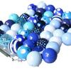 50 PCS Blue Tone 20MM Mixed Color & Style Acrylic Resin Chunky Loose Beads