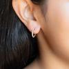 Factory Price White Pearl Half Hoop Stud Earring for Women Gold Filled Beads Setting Pearl Party Wedding Jewelry