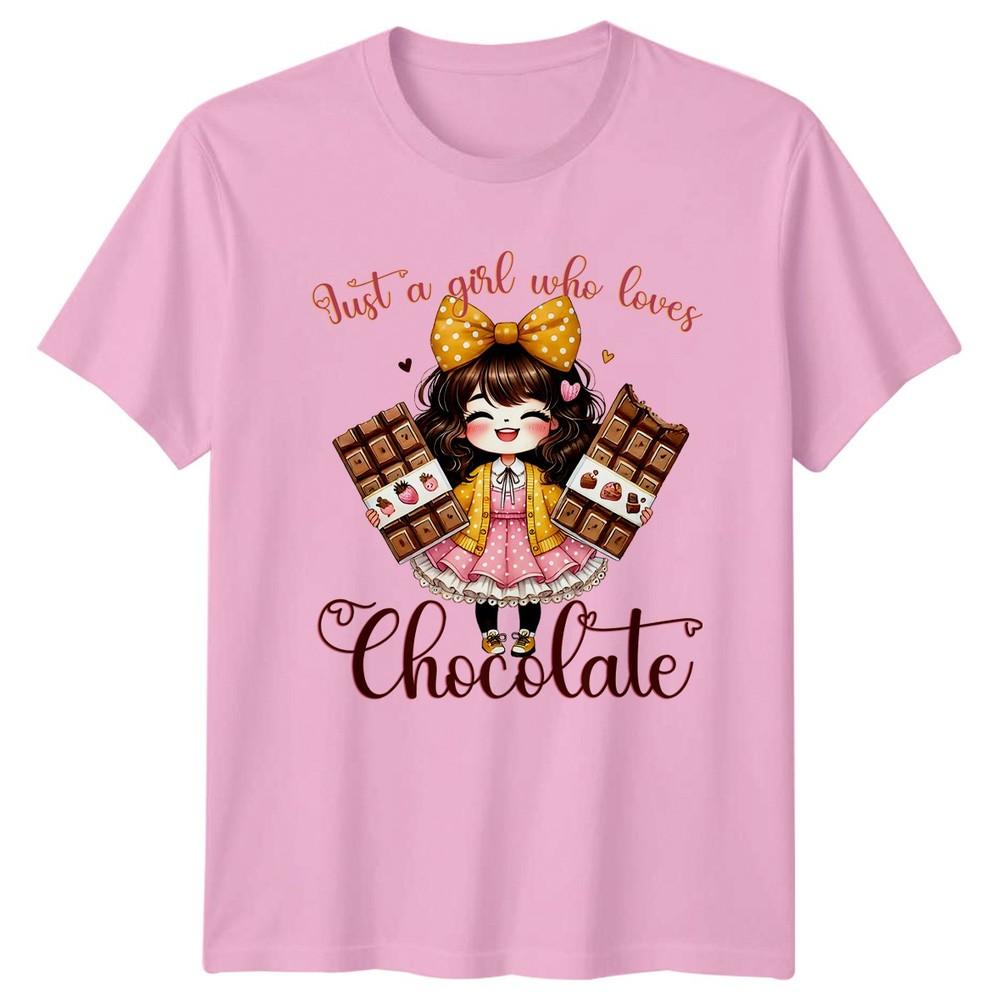 Just A Girl Who Loves Unisexs TShirt Chocolate Lover Food Birthday Gift For Her