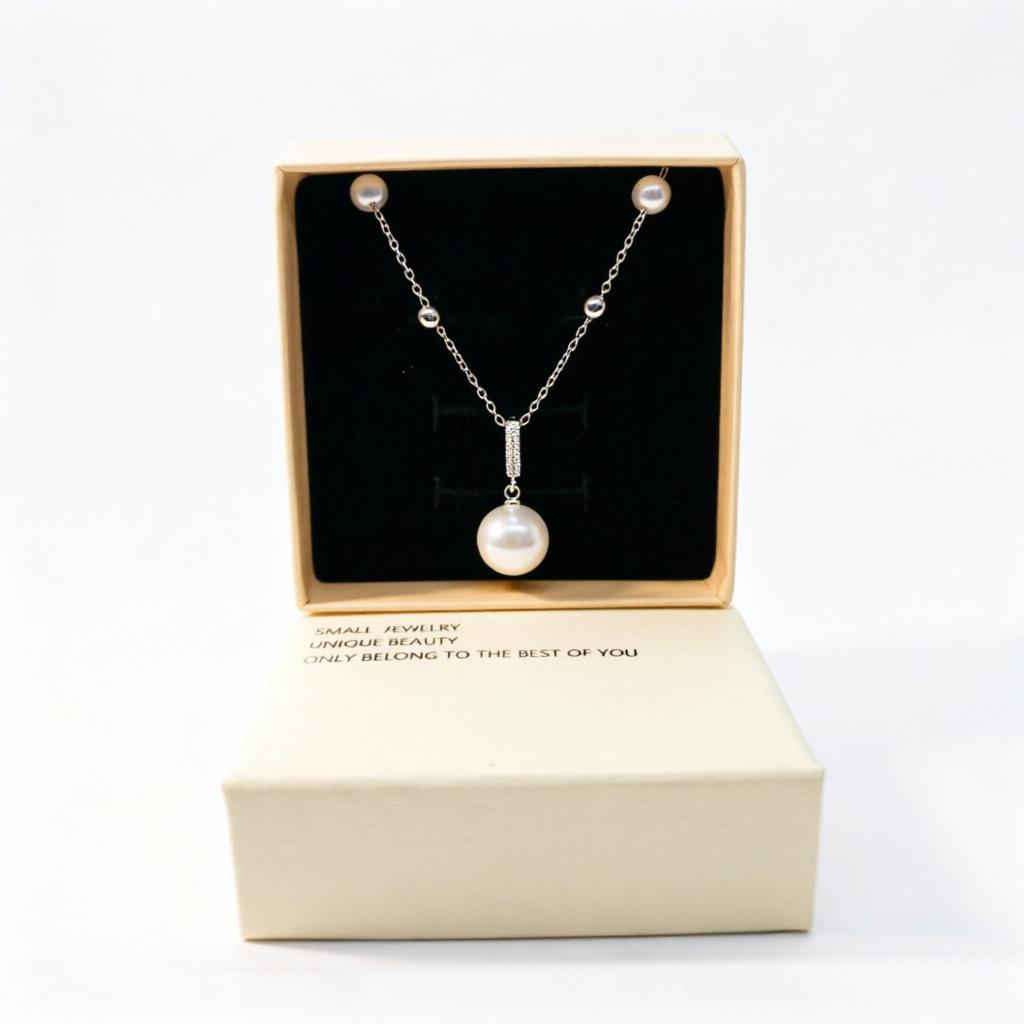 Vintage Rose Pearl Pendant Necklace Fashionable Versatile Women'S Copper Inlaid Zircon Jewelry