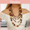 Bohemian Multilayer Wooden Bead Necklace For Women Summer Fashion Accessory