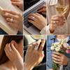Classic Design Exquisite Geometric Ring For Women Sparkling Cubic Zirconia Bridal Rings Engagement Wedding Minimalist Zircon