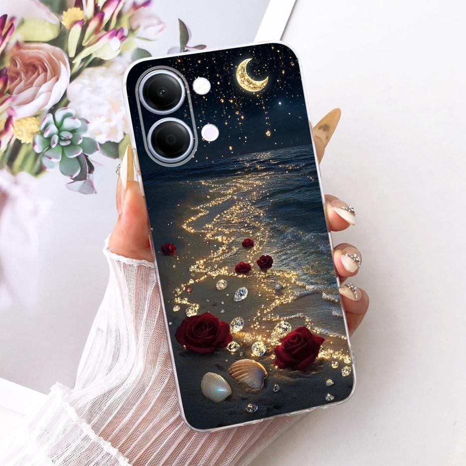 For Vivo Y05 4G Case Colorful Flowers Painted Cover Clear Silicone Soft Slim Phone Case For Vivo Y11d Y 05 VivoY05 VivoY11d Bags