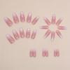 24pcs Elegant White Gradient Ballet-Style Long Nail Set with Jelly Glue & Nail File - Sophisticated Glossy Finish for Hands and Fingernails