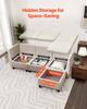 Modular Sectional Sofa, 3-Seater Modular Sofa with Hidden Storage, Cloud Sectional Couch with Ottoman & High Rebound Sponge, Solid Wood Frame