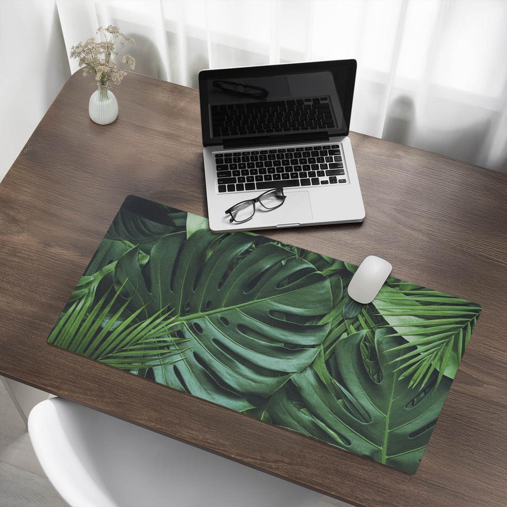 Protective Vinyl Mat for Businesses and Offices Tropical Leaves 90x45 Cm