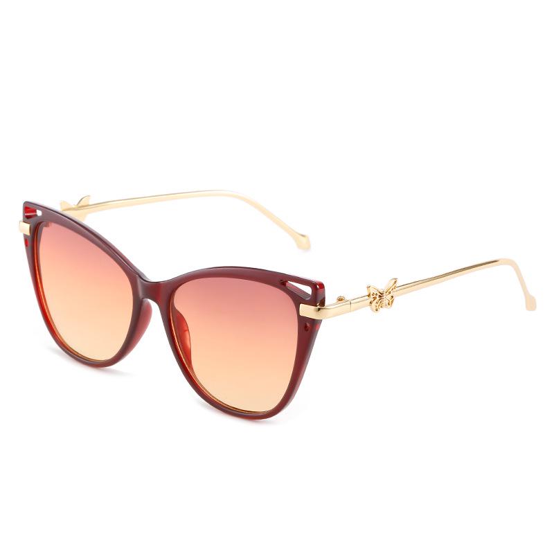 Óculos de Sol Femininos Cat Eye Borboleta Primavera 2022 - Armação de Metal Tendência, Estilo INS
