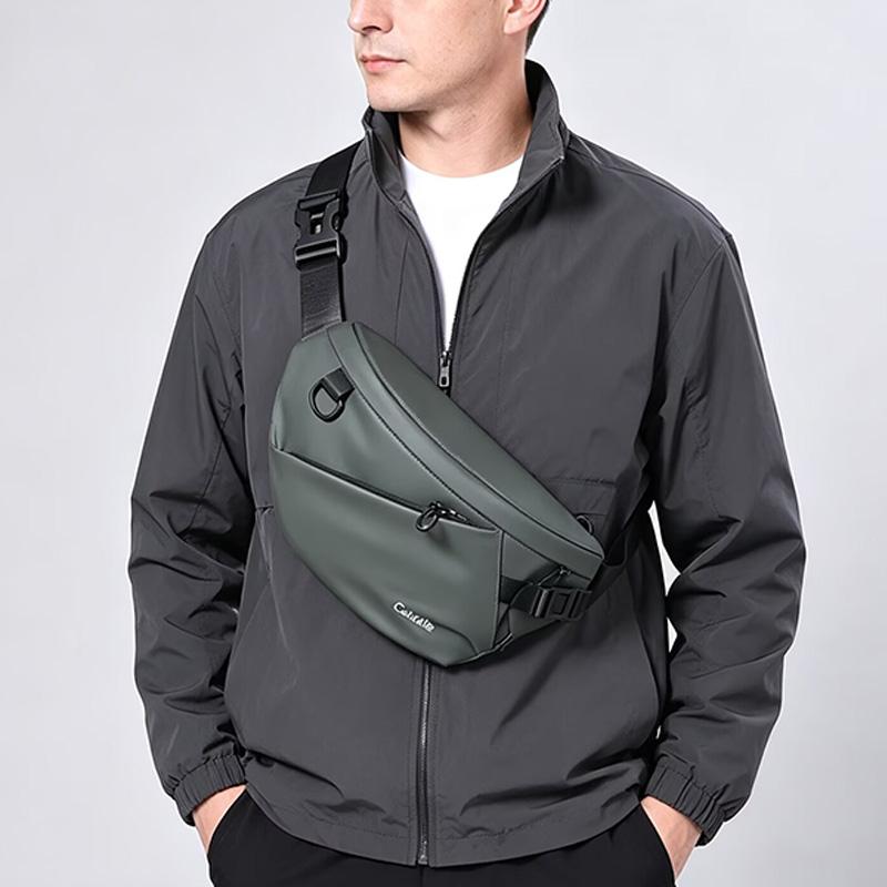 Black Men Chest Bag New Casual Crossbody Fanny Pack Unisex Membrane Sports Bag Outdoor Cycling Shoulder Waist Bag Travel Daypack