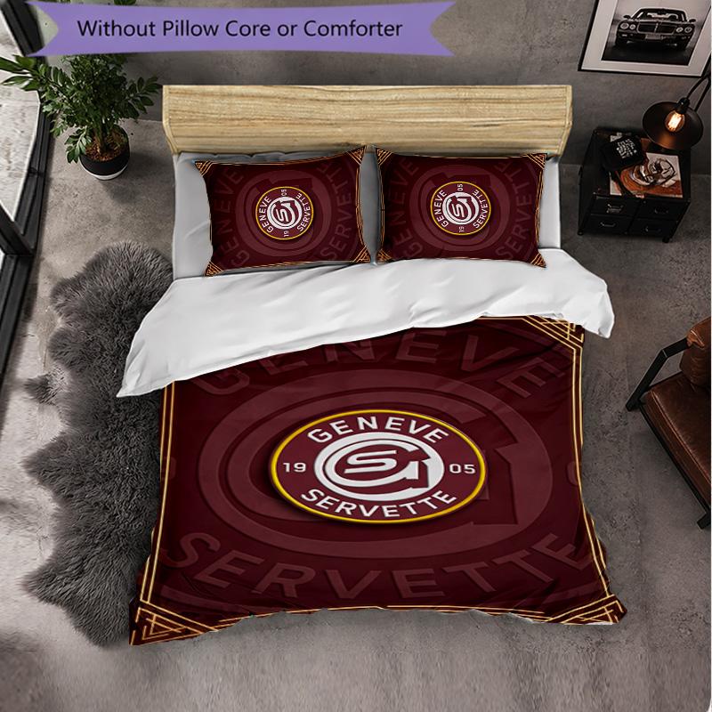 Servette FC Themed Bedding 3Pcs Duvet Cover Set Decorative Bed Linen For Teen Room Home Decoration