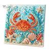 Nautical Style Home Ornament Ocean Faux Pearl Painting Kit, Marine Life 3D Art DIY Decorative Bead Picture Set Sea Turtle Fish Craft for Adults,