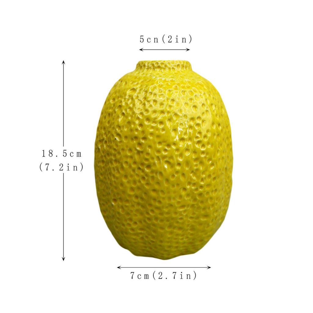 Nordische Zitrone Keramikvase Ornament für Hydroponikblumen - Frisches Dekor Handwerk