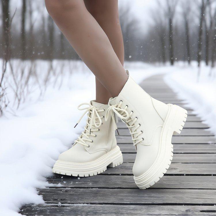 Women's Lightweight Fashion Hundred Soft Elastic Comfortable Ankle Boots Shock Absorbing Anti-slip Casual Sports Martin Boots
