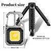 Portable LED Keychain Light with Wrench Screwdriver Safety Hammer Mini Flashlight Pocket Design Rechargeable Work Light