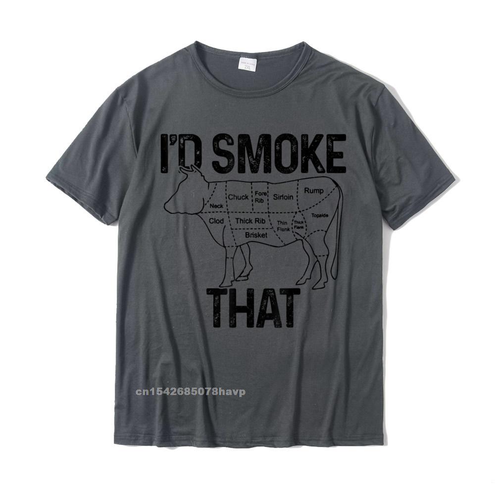 Unisexs Chef Butcher Cook BBQ Id Smoke That Cow Beef Funny Gift TShirt Unisexs Hot Sale Gift Tops T Shirt Cotton Tshirts Family
