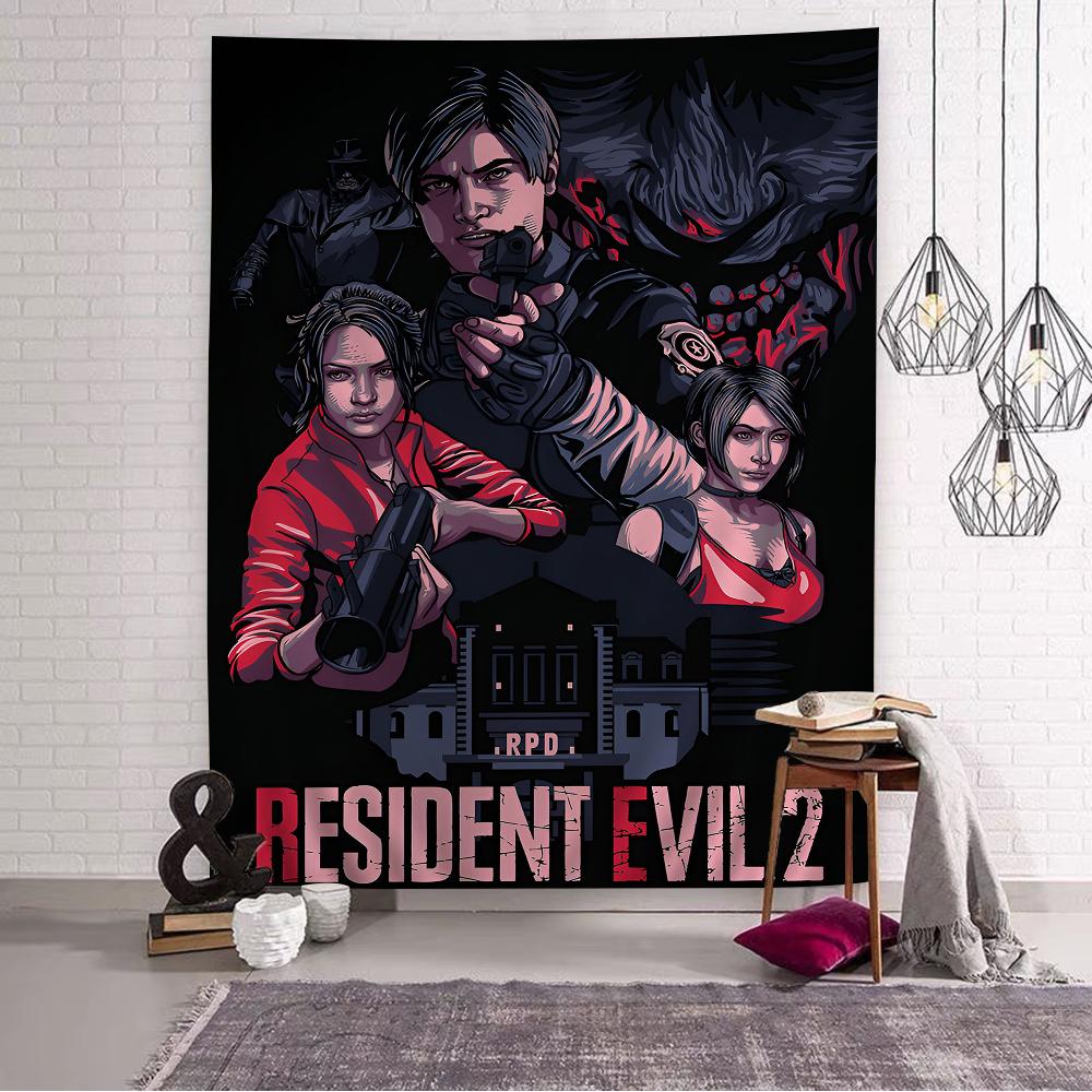 Canvas Painting Game RRESIDENT EVIL Chart Tapestry Art Science Fiction Room Home Decor Cheap Hippie Wall Hanging