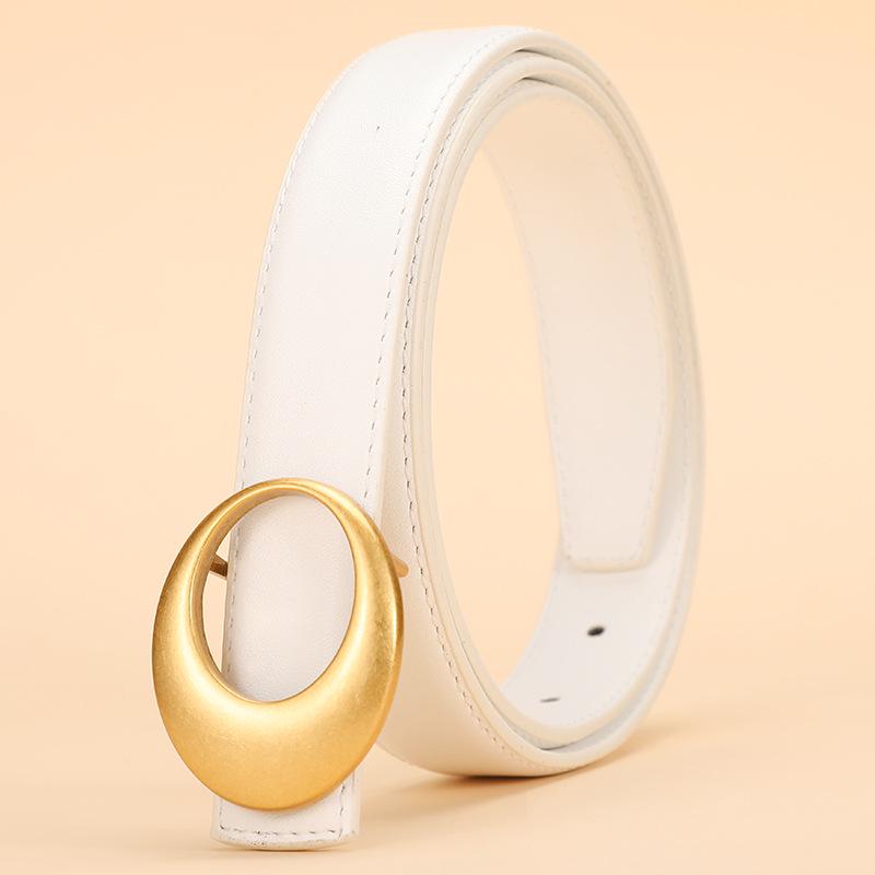 Women s Trendy Genuine Leather Belt - Fashionable Korean Style Waist Belt 110 cm