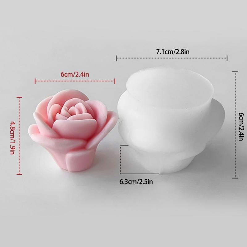 Flexible Silicone Mold Handmade Scented Candle Mould Epoxy Resin Mould Rose Flower Shaped Aromatherapy Jewelry Mold