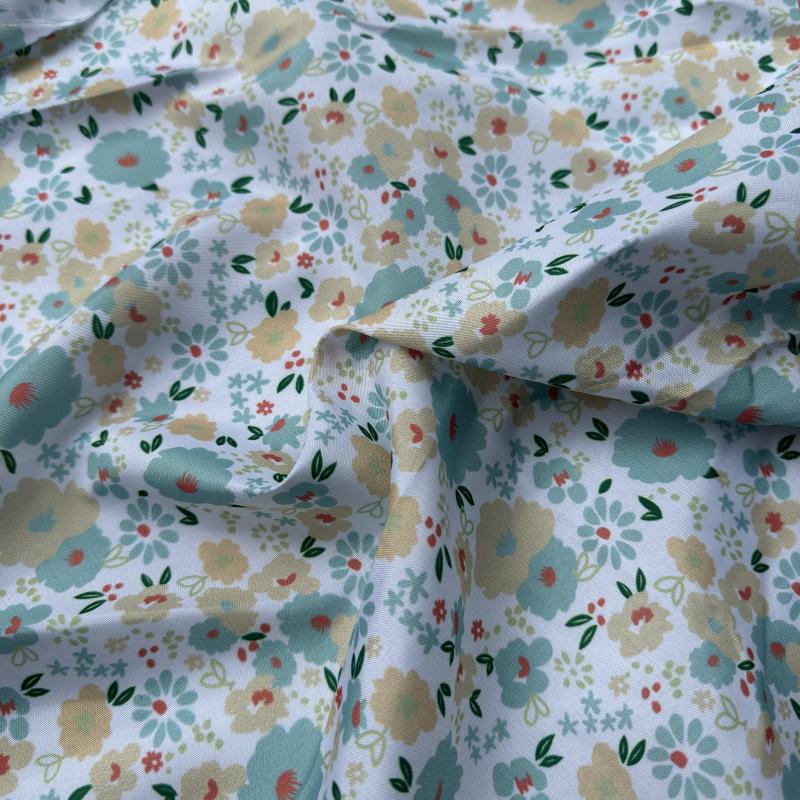 Peach Skin Hawaiian Print Polyester Pet Clothing & Beach Pants Fabric