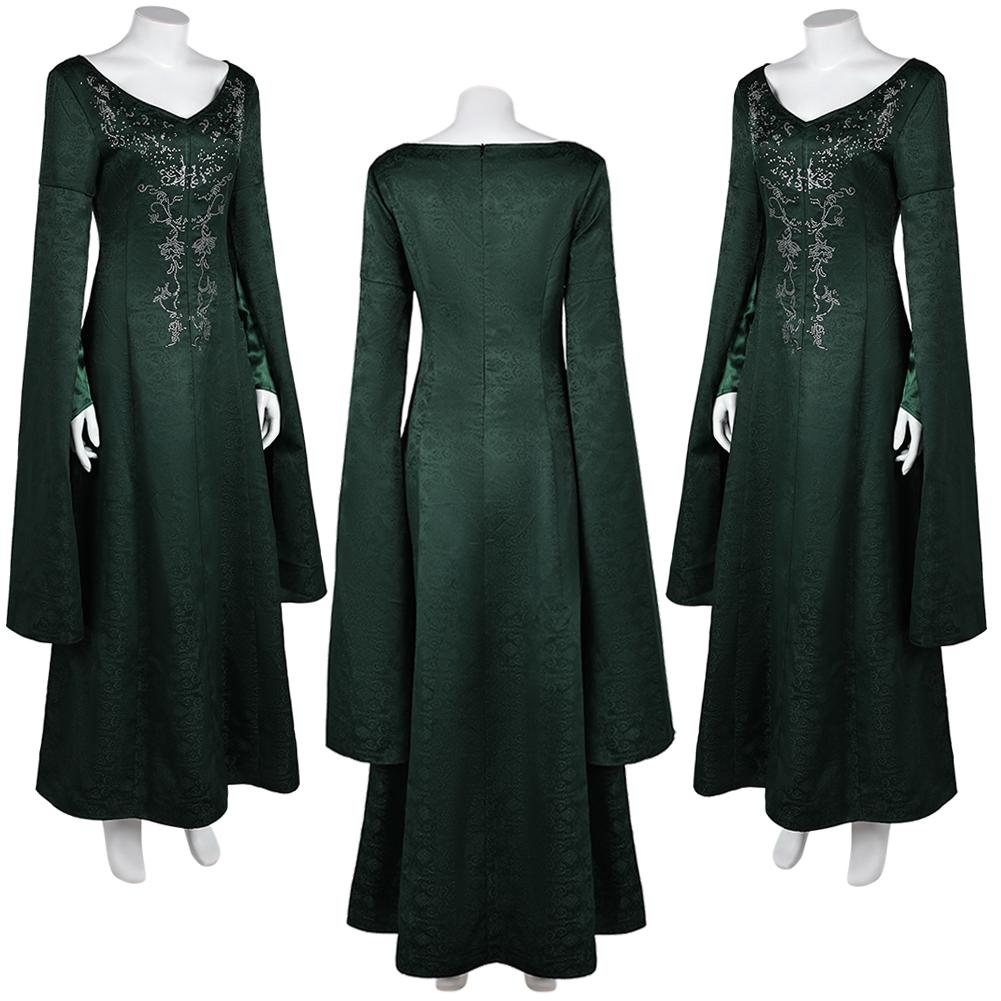Medieval Princess Alicent Cosplay Fantasy Embroidery Dark Green Dress TV Dragon 2 Cosplay House Costume Disguise Women Outfit
