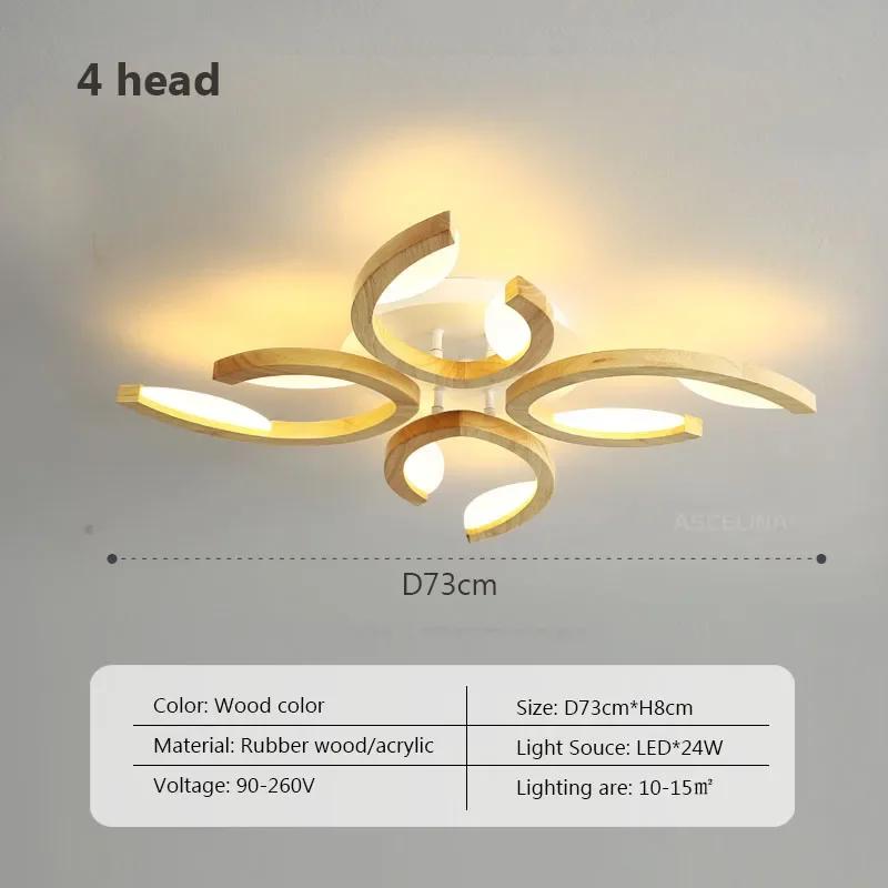 Luminária de Teto LED Nórdica Madeira de Borracha Tronco Quarto Sala Simples Moderna Madeira Maciça Sala de Estar Luminária de Teto de Madeira Decorações de Interior