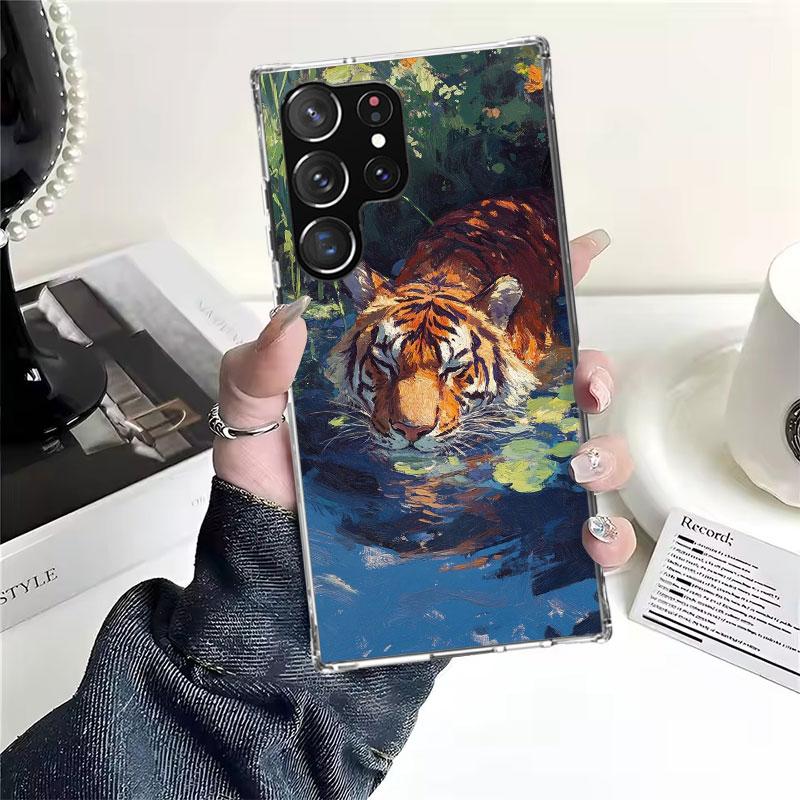 Superior Tiger Pattern Art Soft Phone Case For Samsung Galaxy S22 S23 S24 S25 Edge S26 Ultra S20 FE S21 Plus + Fundas Coque Gala