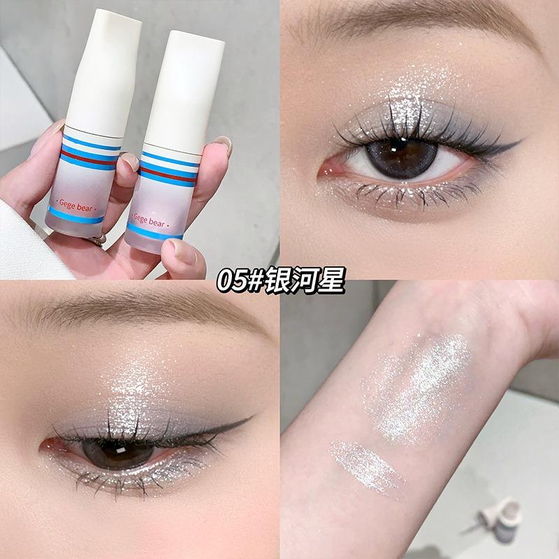 Shimmer Glitter Liquid Eyeshadow Brighten Lying Silkworm Highlighter Non Smudging Makeup