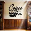 Modern Coffee Tea Metal Wall Art Black Laser Cut Bean Cup Design Living Room Cafe Gift
