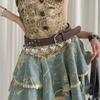 Vintage Women's Belt Leather Dress Jeans Belt Niche Rivet Waist Belt  Male Female