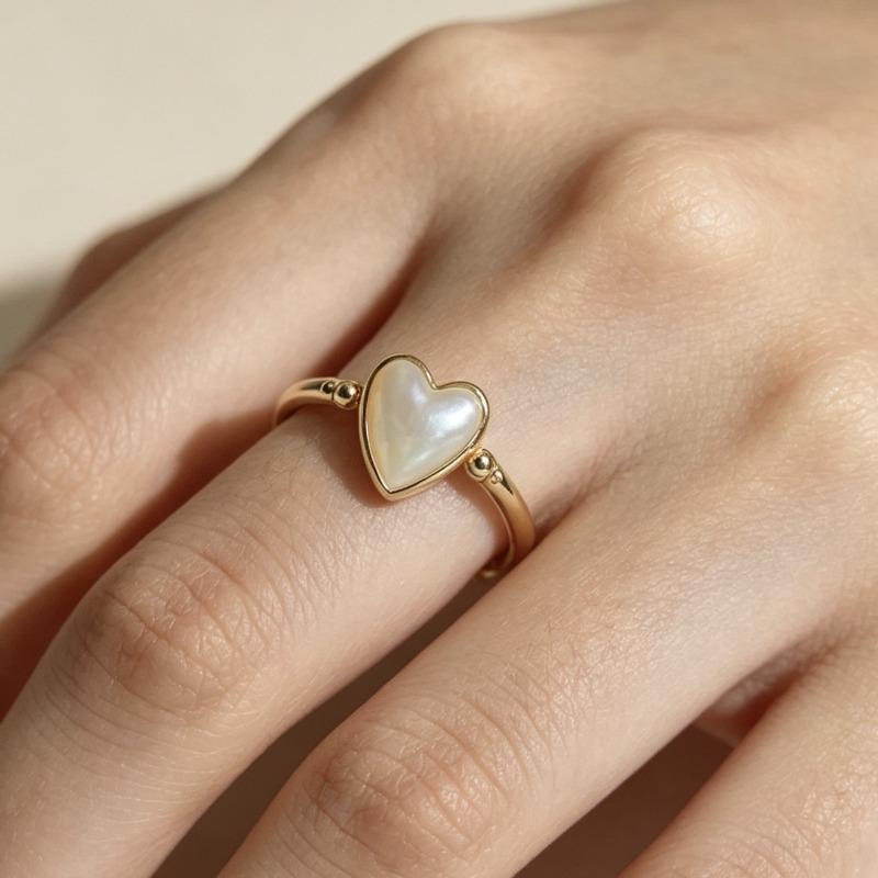 Liebesring, Damen-Zeigefingerring, Einfacher und kühler Stil für Paare, Neuer Perlenschmuck