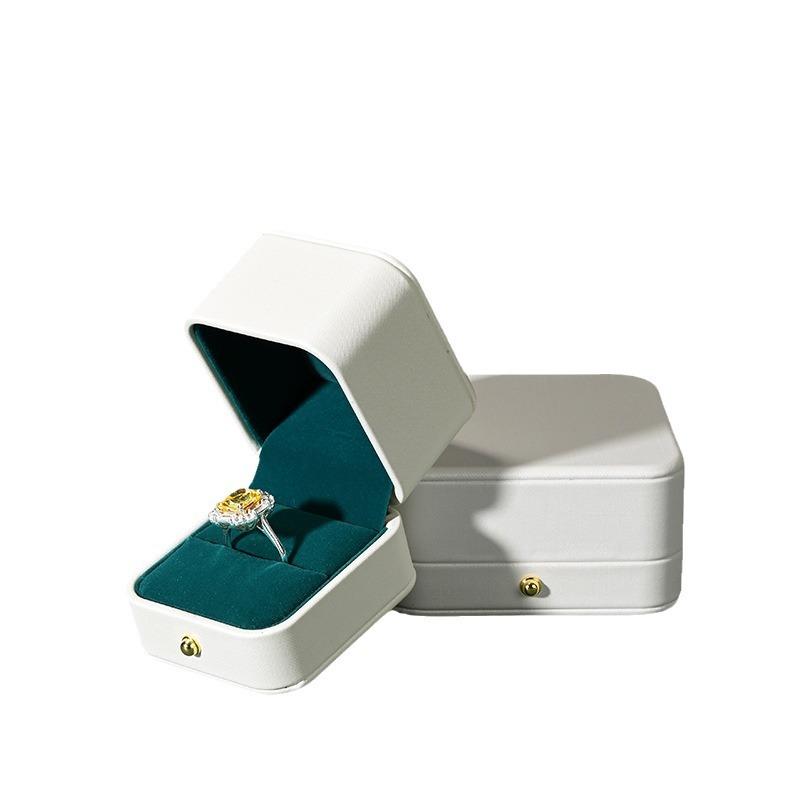 Luxury PU Leather Jewelry Box with Velvet Interior, Ring Earring Necklace Bracelet Storage Gift Box