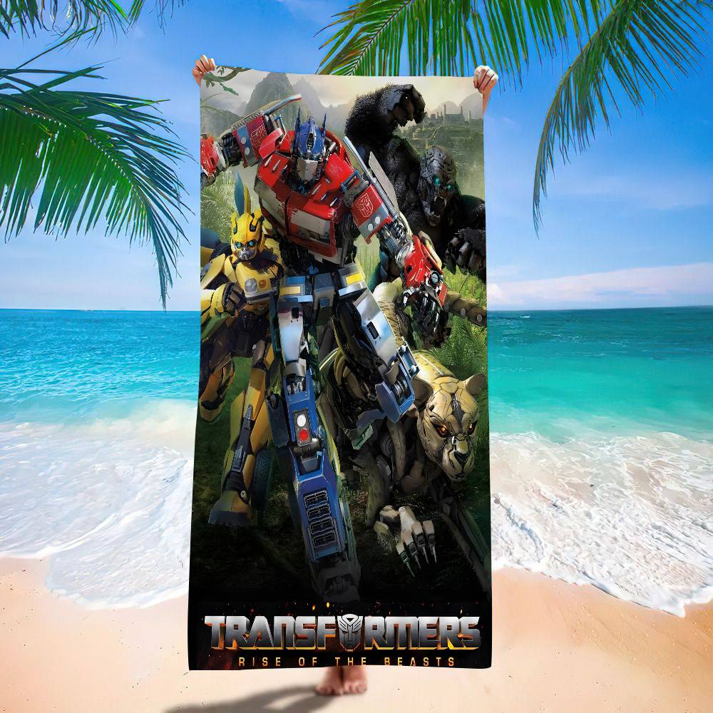 Transformers Rise of the Beasts Series Film Blanket Quick Drying Beach Towels Oversized Printing Super Pool Towel Blanket