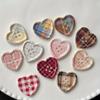 10/20/30pcs Cute Plaid Heart Shaped Button Coat Cardigan DIY Sewing Decoration Women's Clothing Sewing Accessories